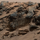 Sedimentary rock at the site of a former lake in Gale crater.